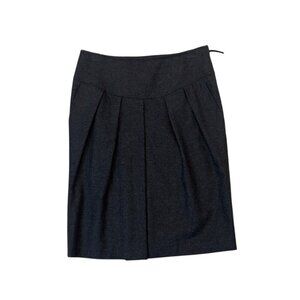 Max Mara Grey Wool Blend Pleated Pencil Skirt Womens Size 8